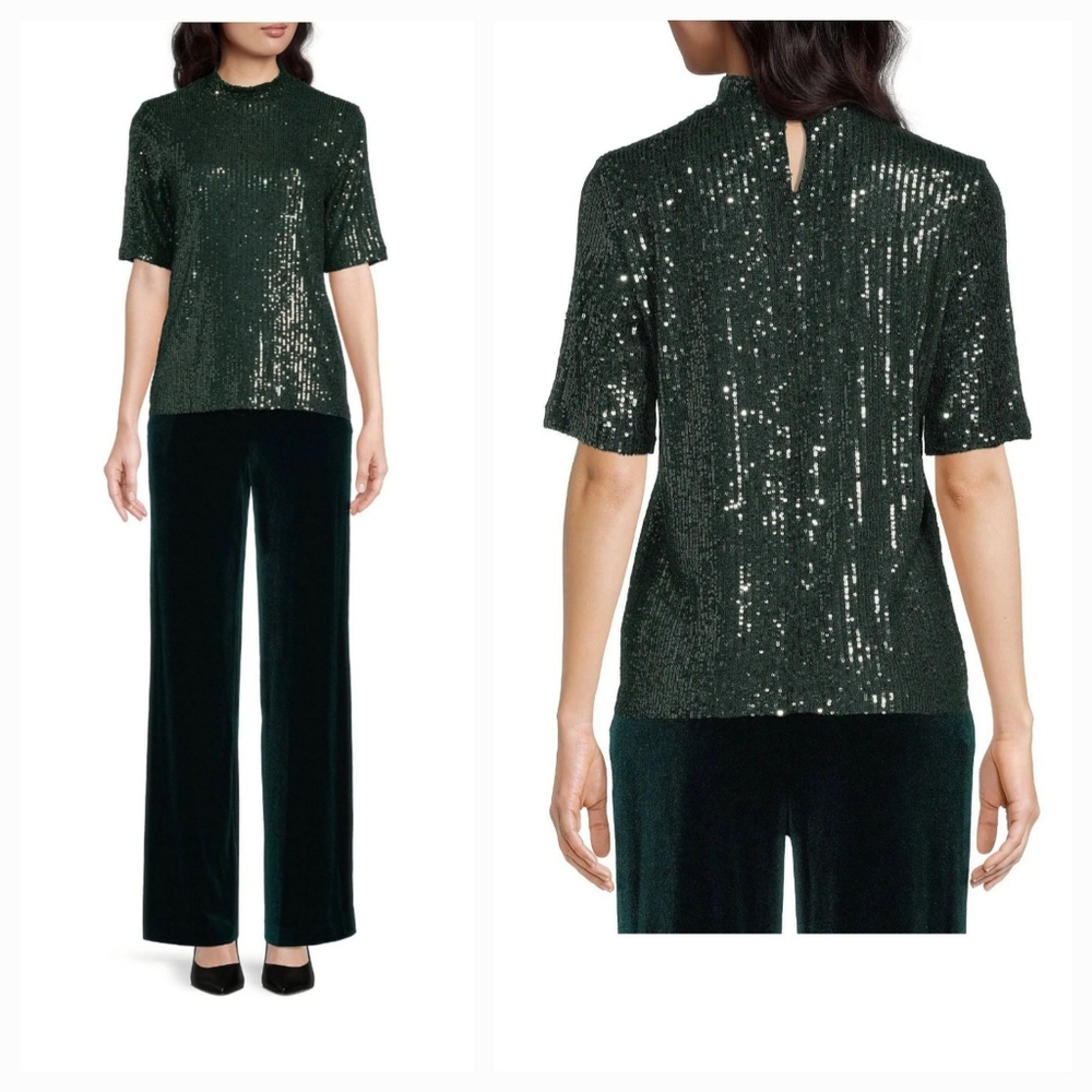 CALVIN  KLEIN  SEQUIN  TOP